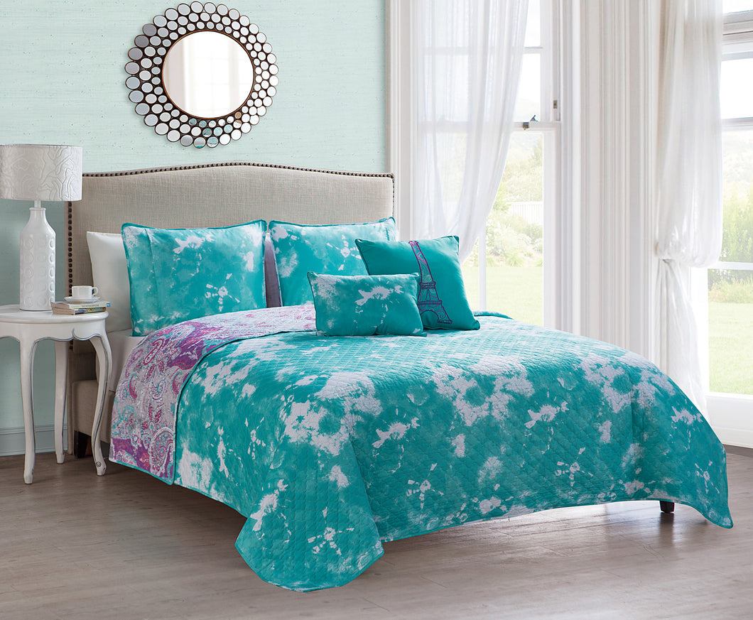 Avra 5 Piece King Quilt Set In Multi