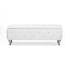 Baxton Studio Seine White Leather Contemporary Storage Ottoman