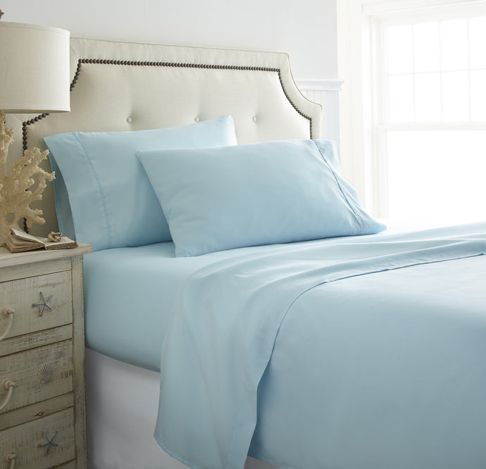 Becky Cameron™ Premium Double Brushed 4 Piece Sheet Set in Twin Extra Long Aqua