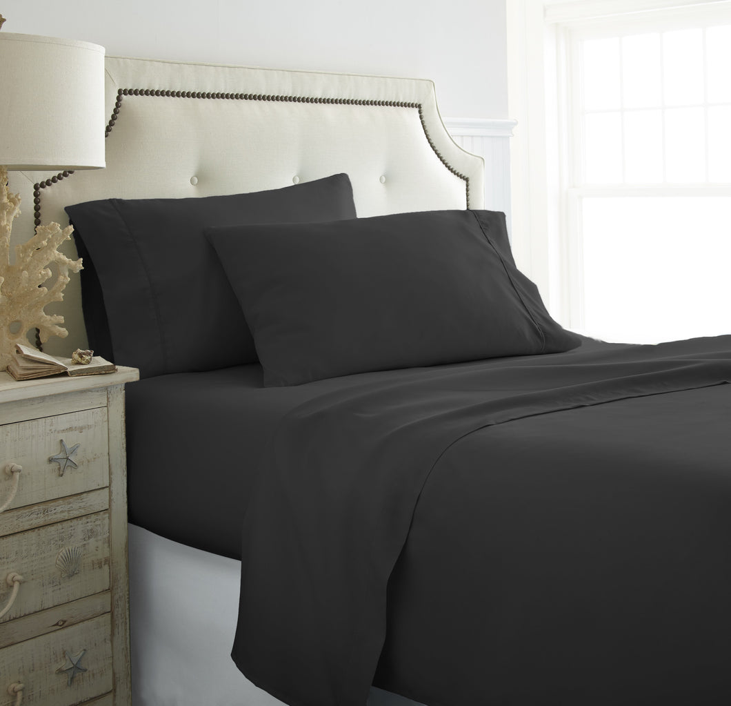 Becky Cameron™ Premium Double Brushed 4 Piece Sheet Set in Full Black