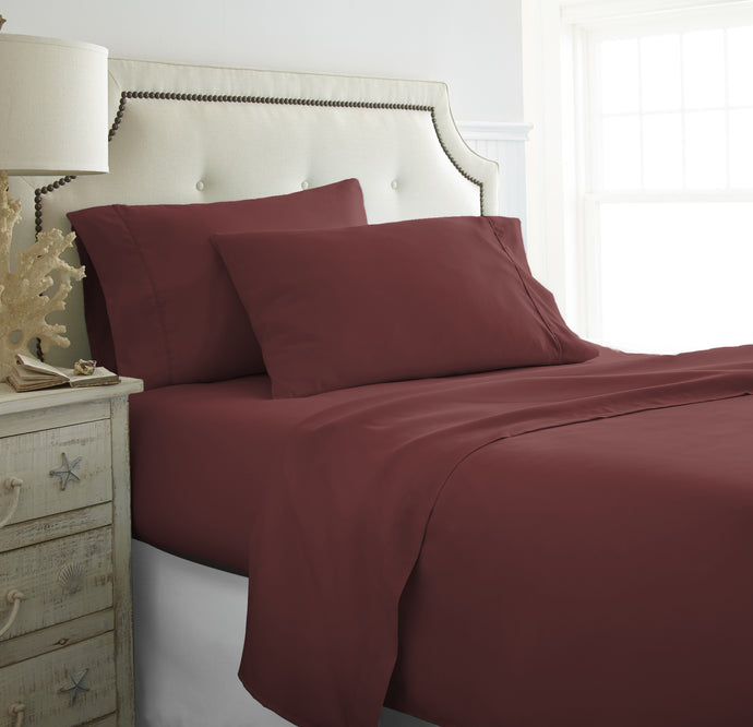 Becky Cameron™ Premium Double Brushed 4 Piece Sheet Set in King Burgundy