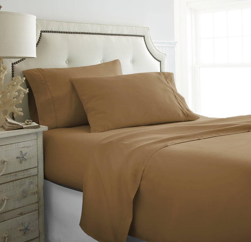 Becky Cameron™ Premium Double Brushed 4 Piece Sheet Set in Twin Mocha