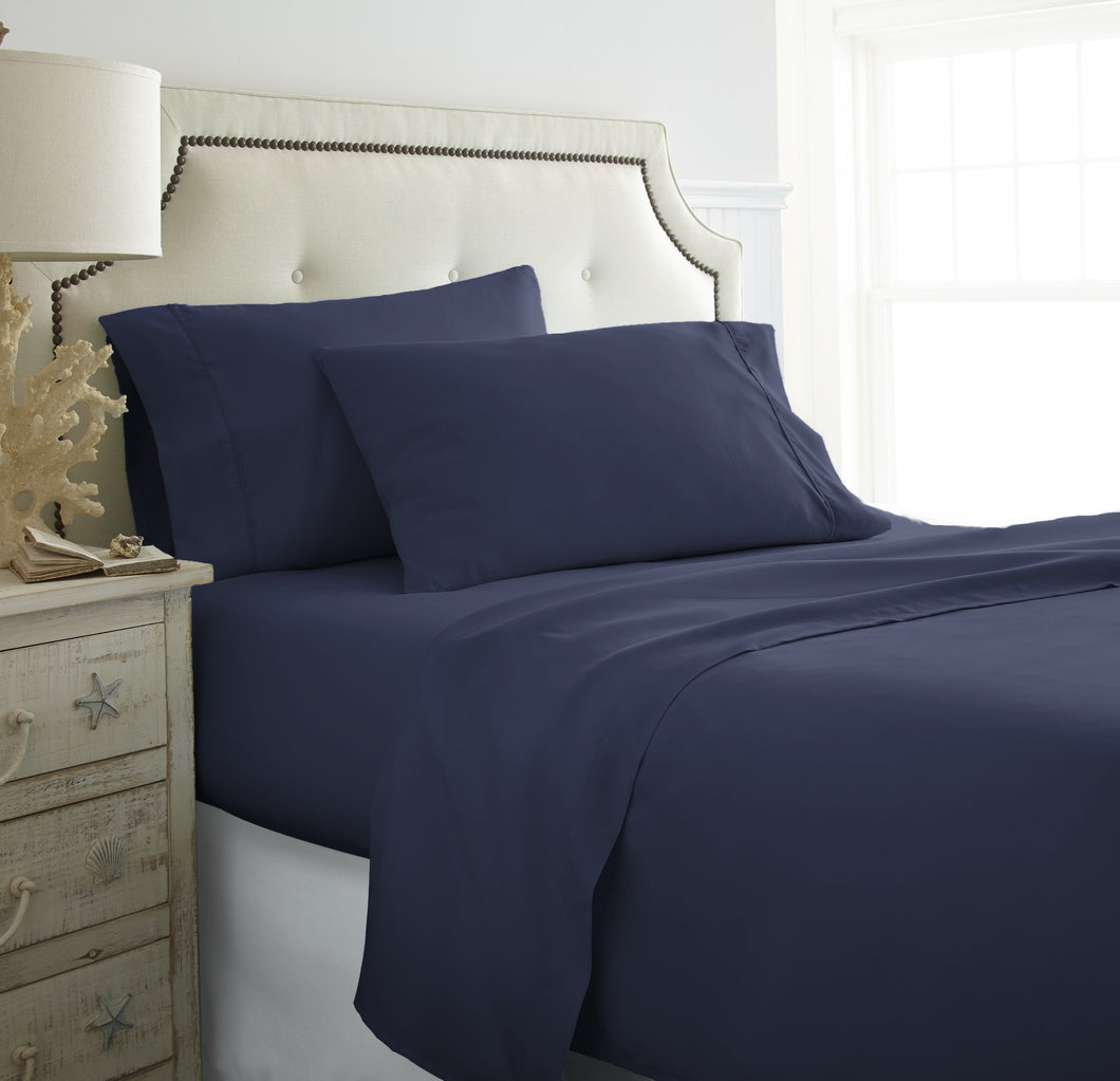 Becky Cameron™ Premium Double Brushed 4 Piece Sheet Set in California King Navy