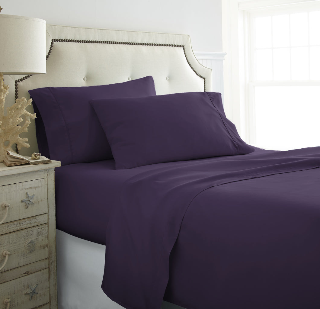 Becky Cameron™ Premium Double Brushed 4 Piece Sheet Set in California King Purple