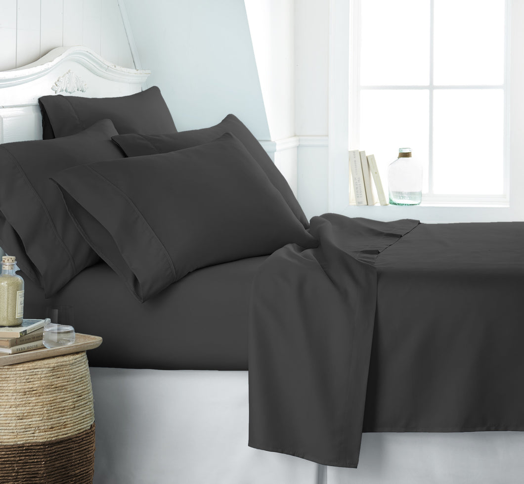 Becky Cameron™ Premium Double Brushed 6 Piece Sheet Set in King Black