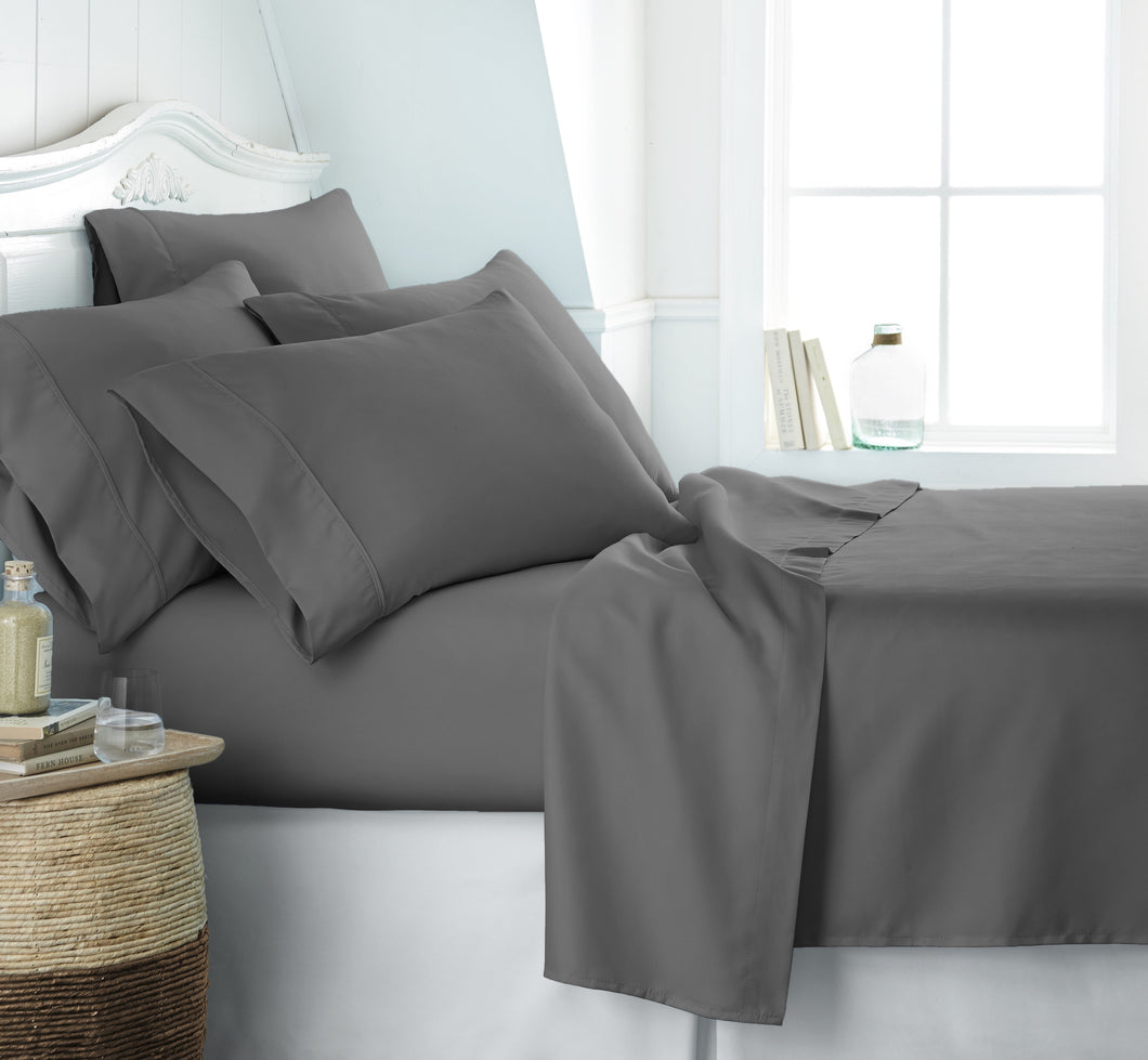 Becky Cameron™ Premium Double Brushed 6 Piece Sheet Set in Queen Gray