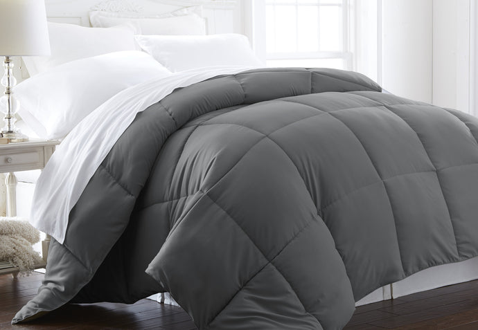 Becky Cameron™ Super Plush Overfilled Down Fiber Comforter in Twin/Twin Extra Long Gray