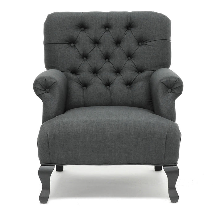 Baxton Studio Joussard Gray Linen Club Chair