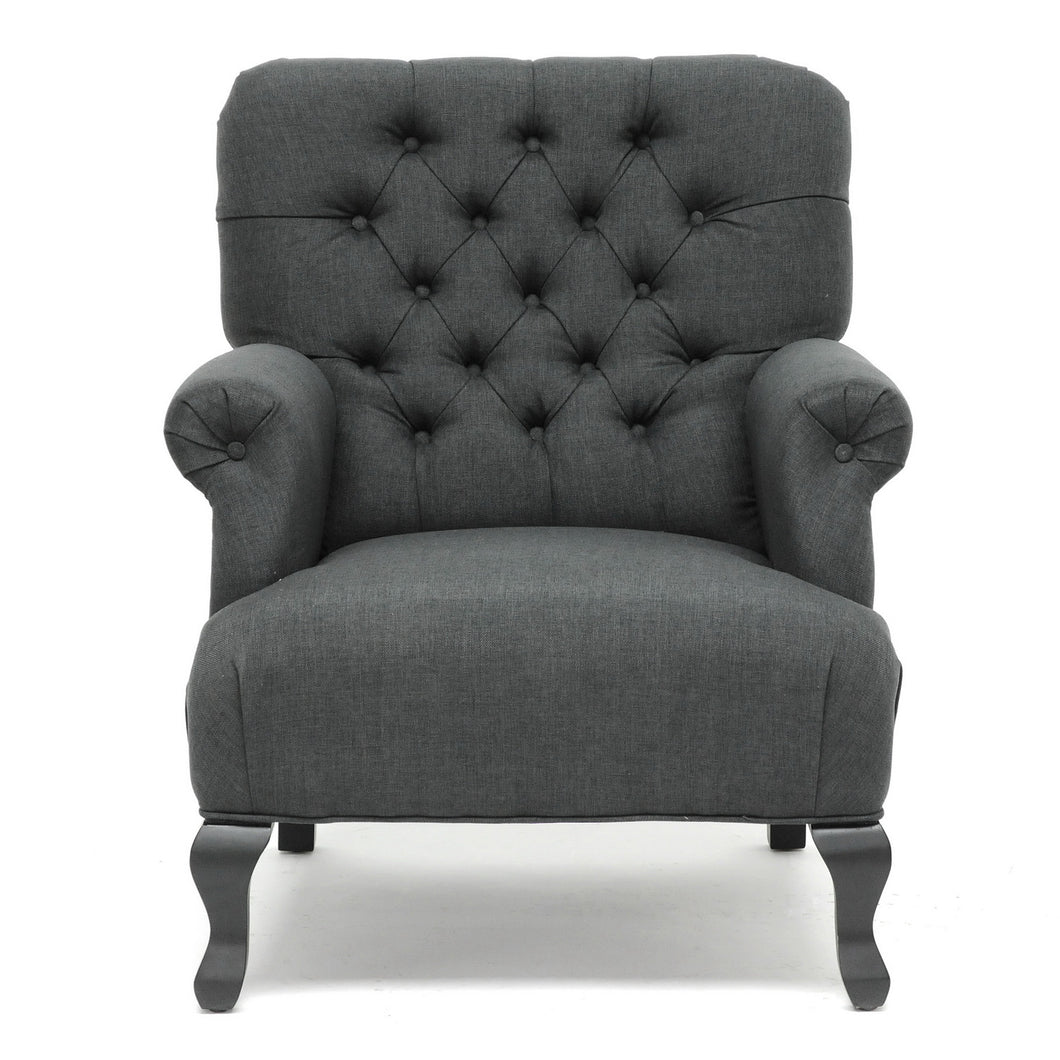 Baxton Studio Joussard Gray Linen Club Chair