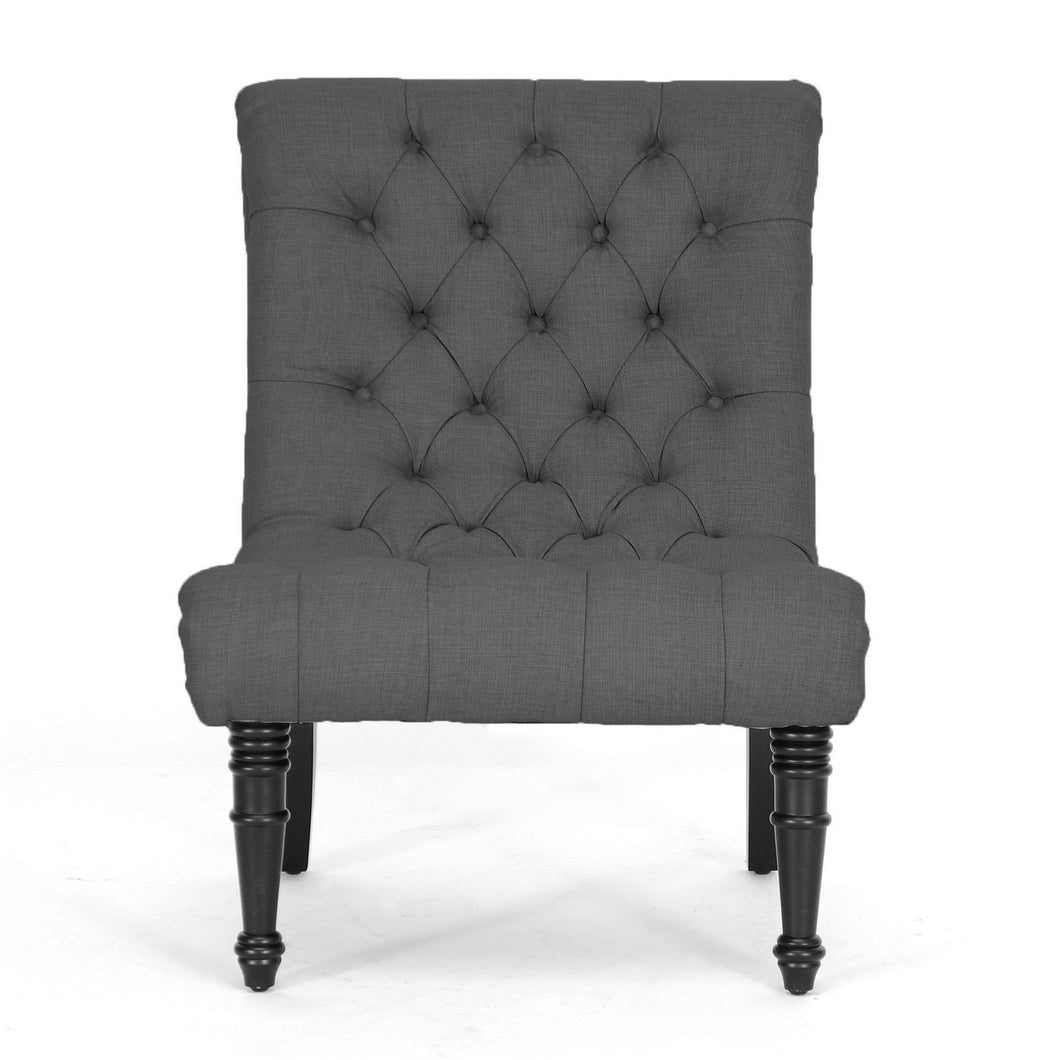 Baxton Studio Caelie Gray Linen Modern Lounge Chair