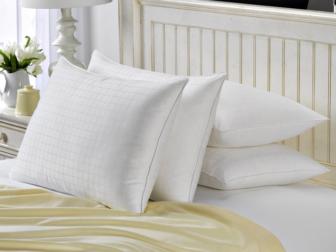 4 Pack French Country Dobby Boxed  Hypoallergenic Pillows / King Size