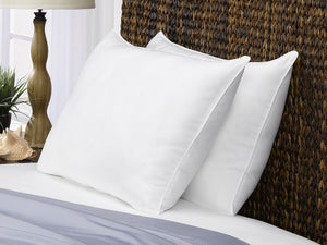 2 Pack Le' Nautique Collection  Brush Microfiber Down Alternative Pillows / Queen Size