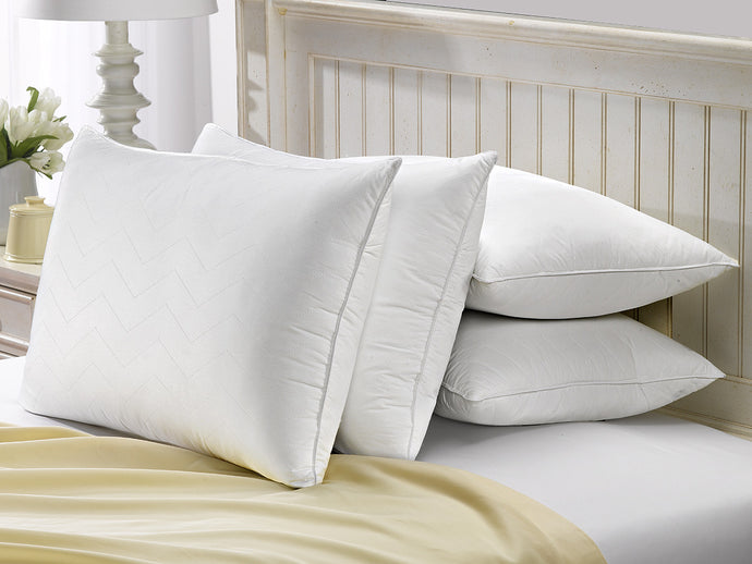 4 Pack French Country  Quilted Chevron Down Alternative Pillow / King Size