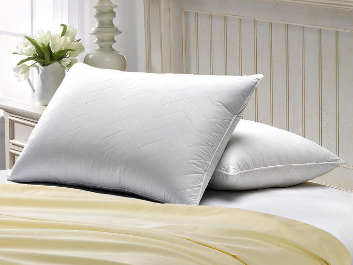 2 Pack French Country  Quilted Chevron Down Alternative Pillow / King Size