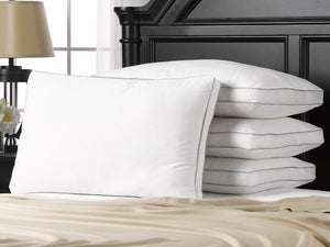 4 Pack Ella Jayne Home 100% Cotton Mesh Gusseted Polyfiber Gel Filled Pillow / Standard Size