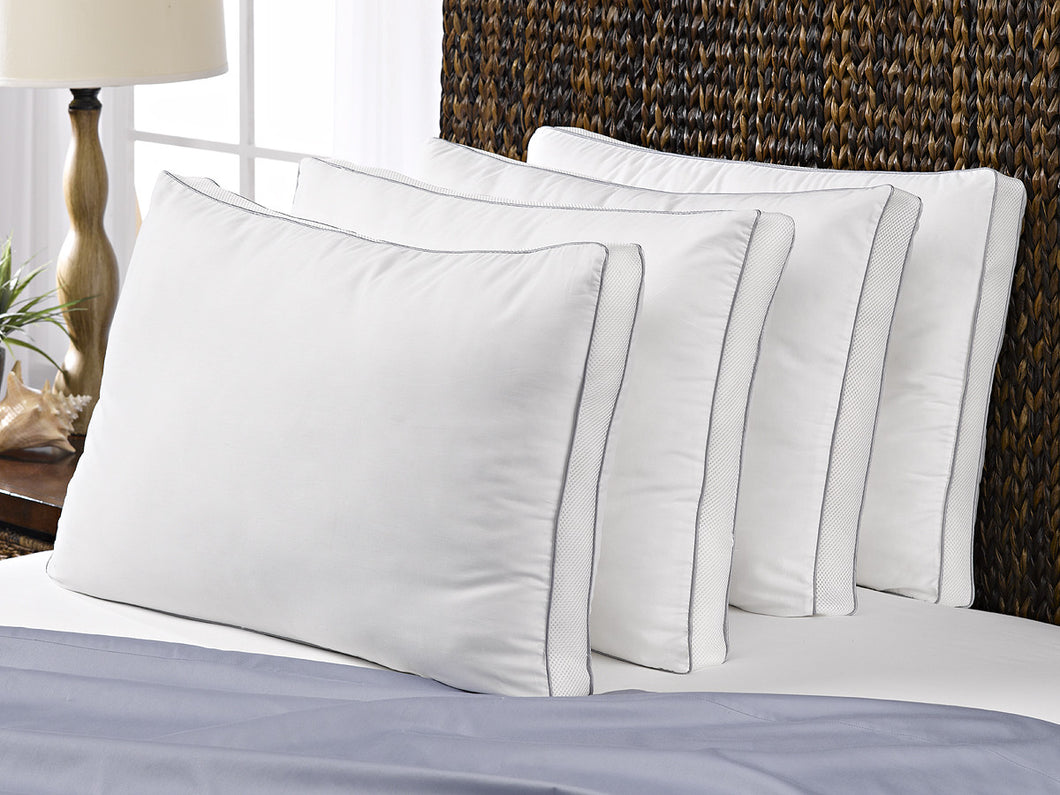 4 Pack Le' Nautique Collection 300Tc Mesh Gusseted Gel Pillow / Queen Size