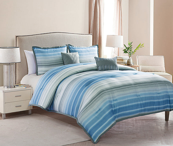 Bowery 5 Piece King Comforter In Blue