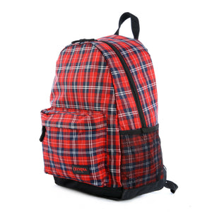 "Bravo" 18" Backpack In Plaid Red