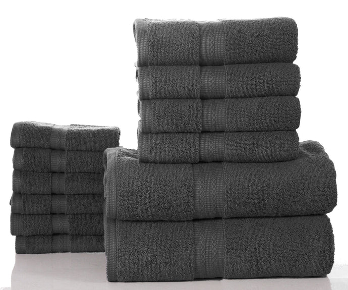 12 Piece Towel Set in Grey