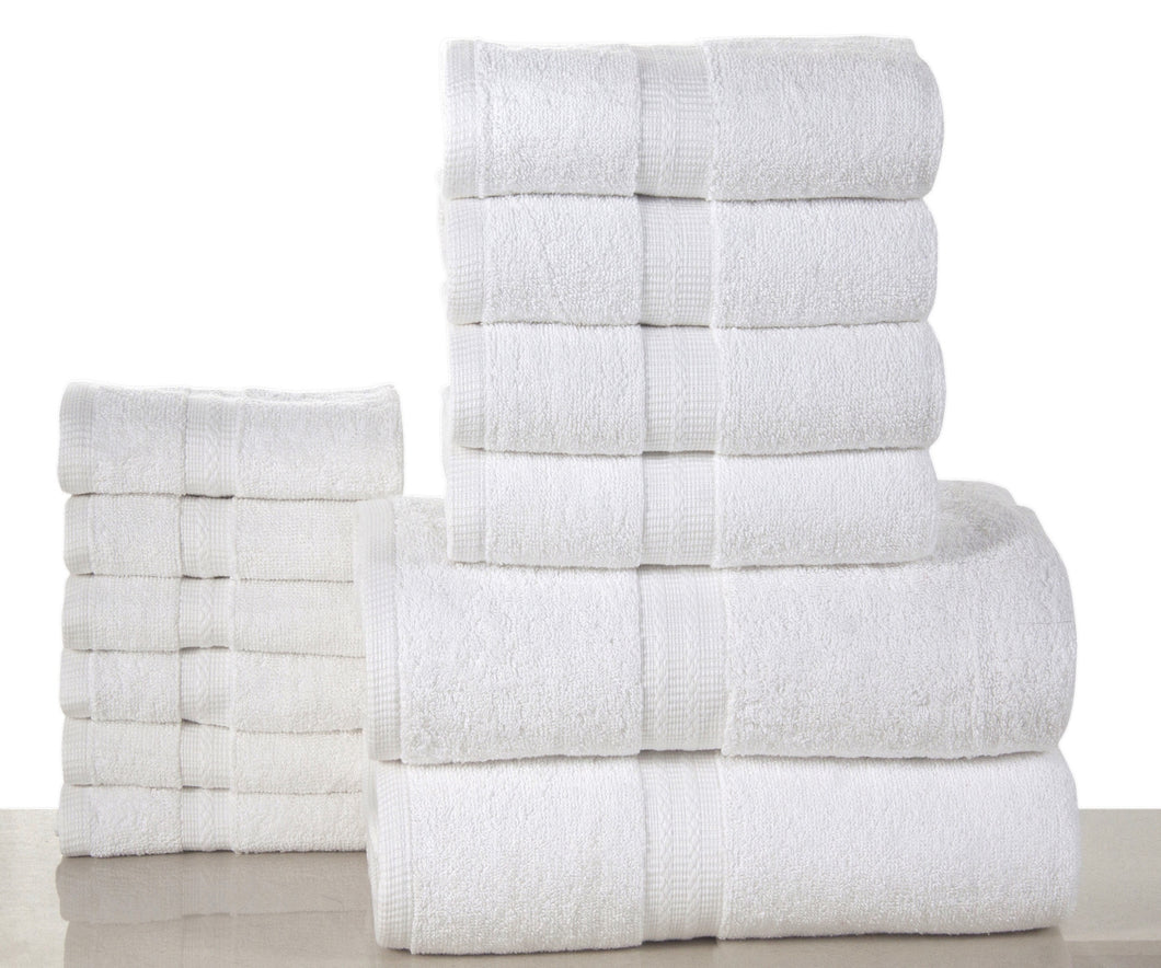 12 Piece Towel Set in White