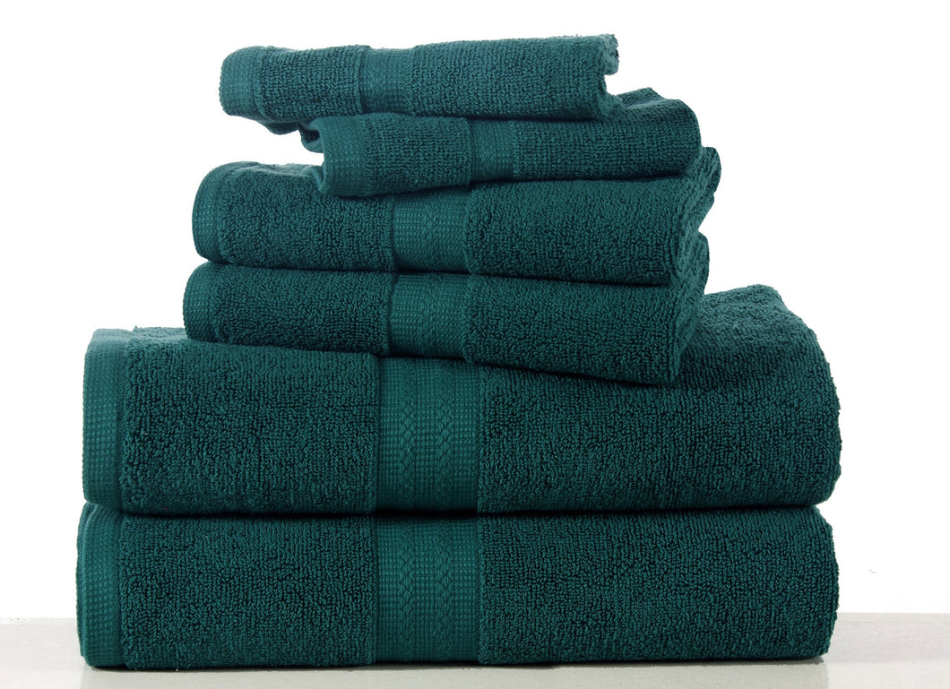 6 Piece Towel Quick dry Set in Teal Green
