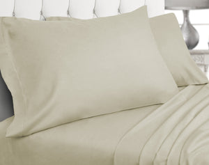Mirabelle Bamboo Sheets 4pc Set Queen in Beige