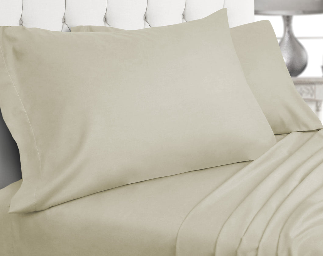 Mirabelle Bamboo Sheets 4pc Set Queen in Beige