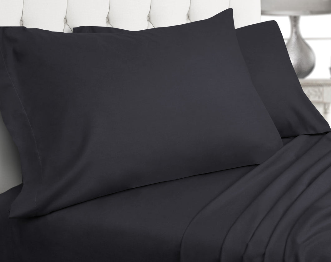 Mirabelle Bamboo Sheets 4pc Set Queen in Charcoal