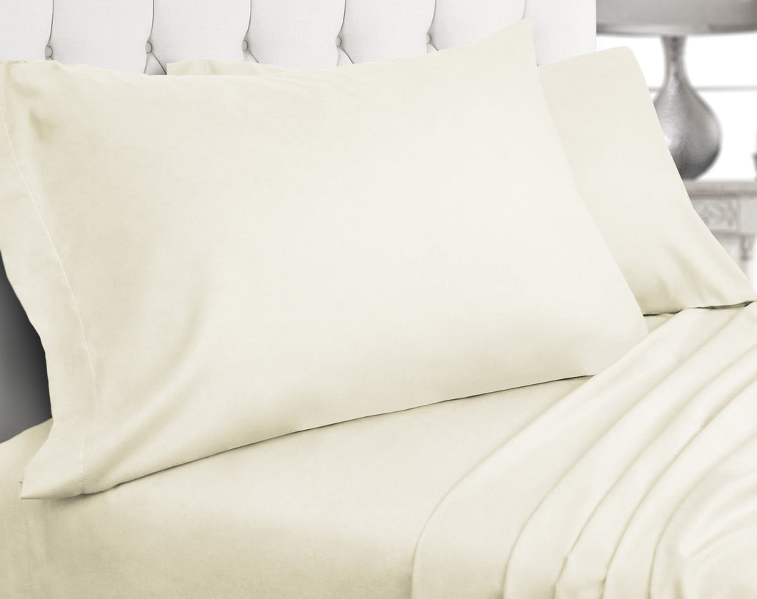 Mirabelle Bamboo Sheets 4pc Set King in Ivory
