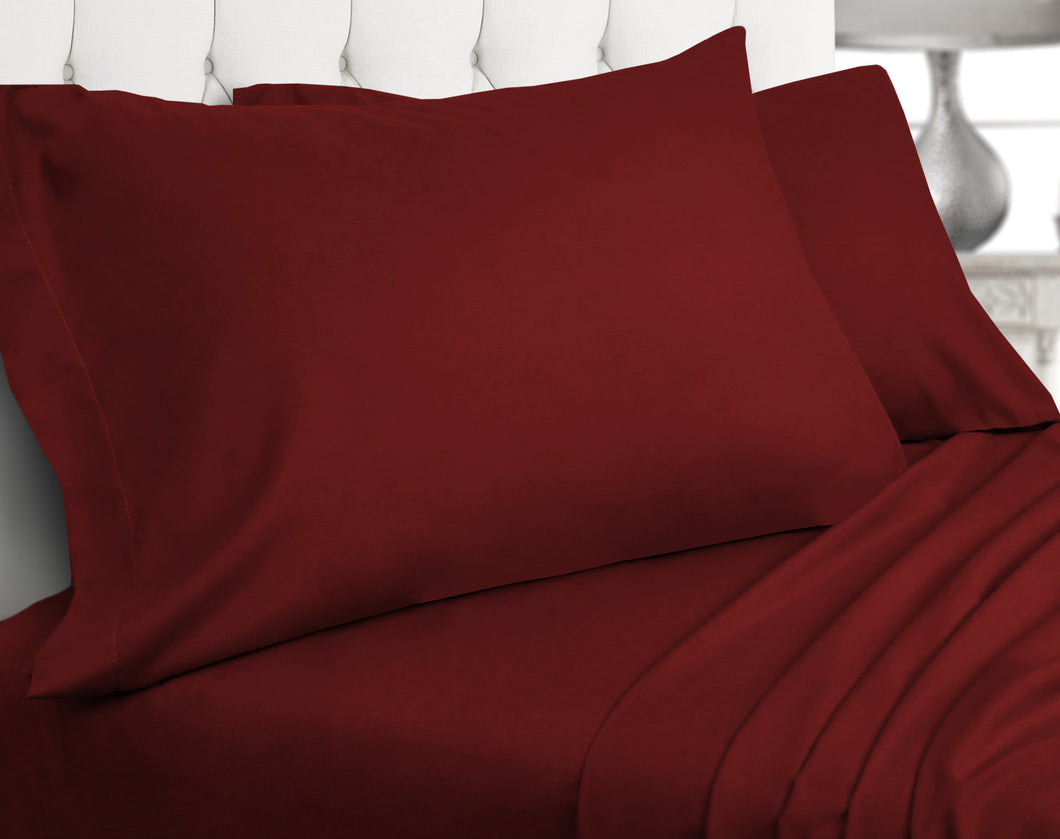 Mirabelle Bamboo Sheets 4pc Set Queen in Wine