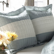 Berlin Stripe cotton fleece Quilts Blue 3Pc Set Full/Queen