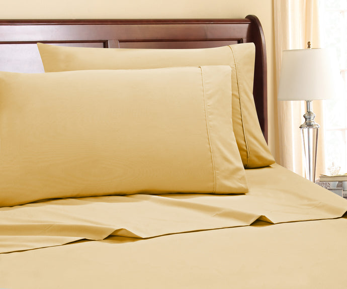 4-Piece 800 Thread Count Cotton-Rich Sheet Ensemble in king Camel