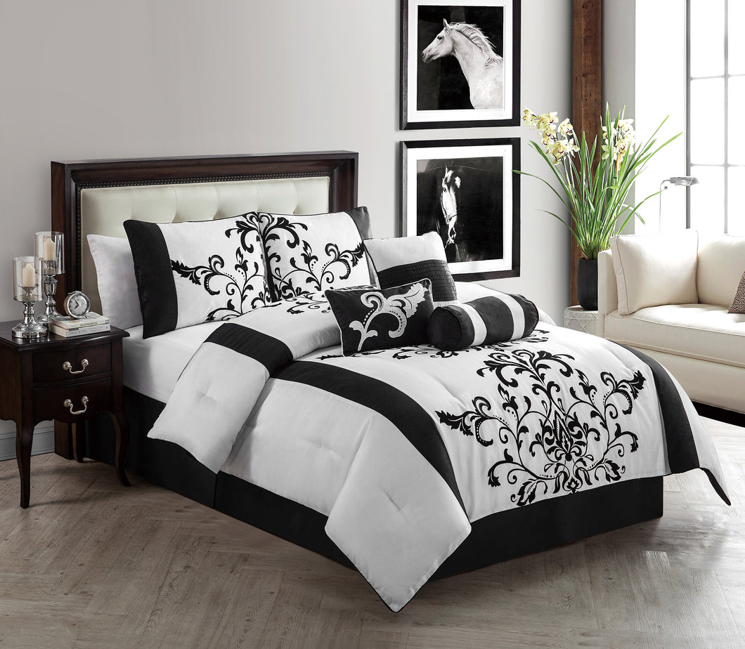 Camille 7 Piece In Queen In Black/White