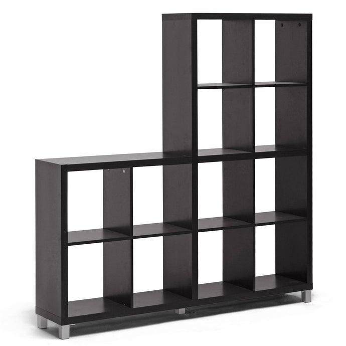 Baxton Studio Sunna Dark Brown Modern Cube Shelving Unit