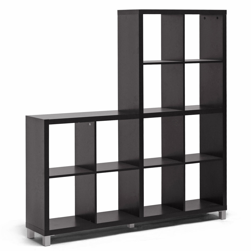 Baxton Studio Sunna Dark Brown Modern Cube Shelving Unit