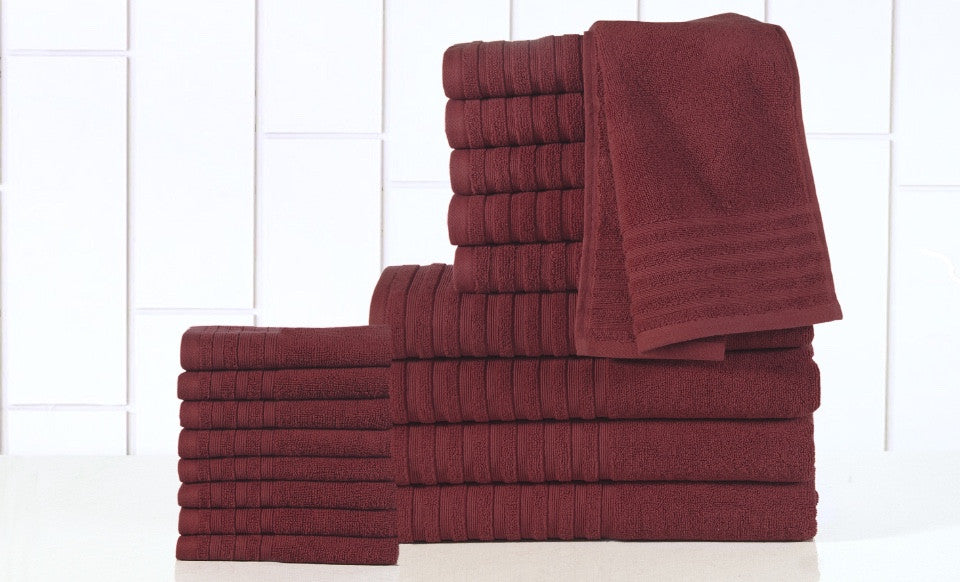 18 Piece Bath Towel Set in Biking Red