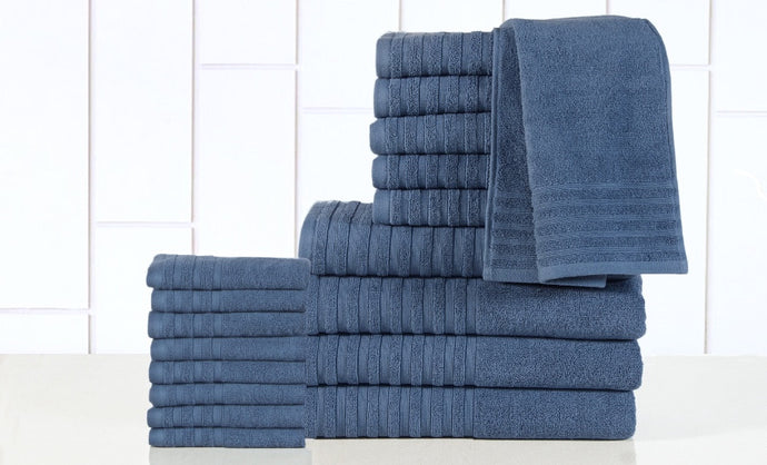 18 Piece Bath Towel Set in Bluestone