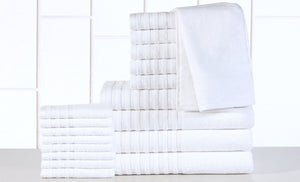 18 Piece Bath Towel Set in White