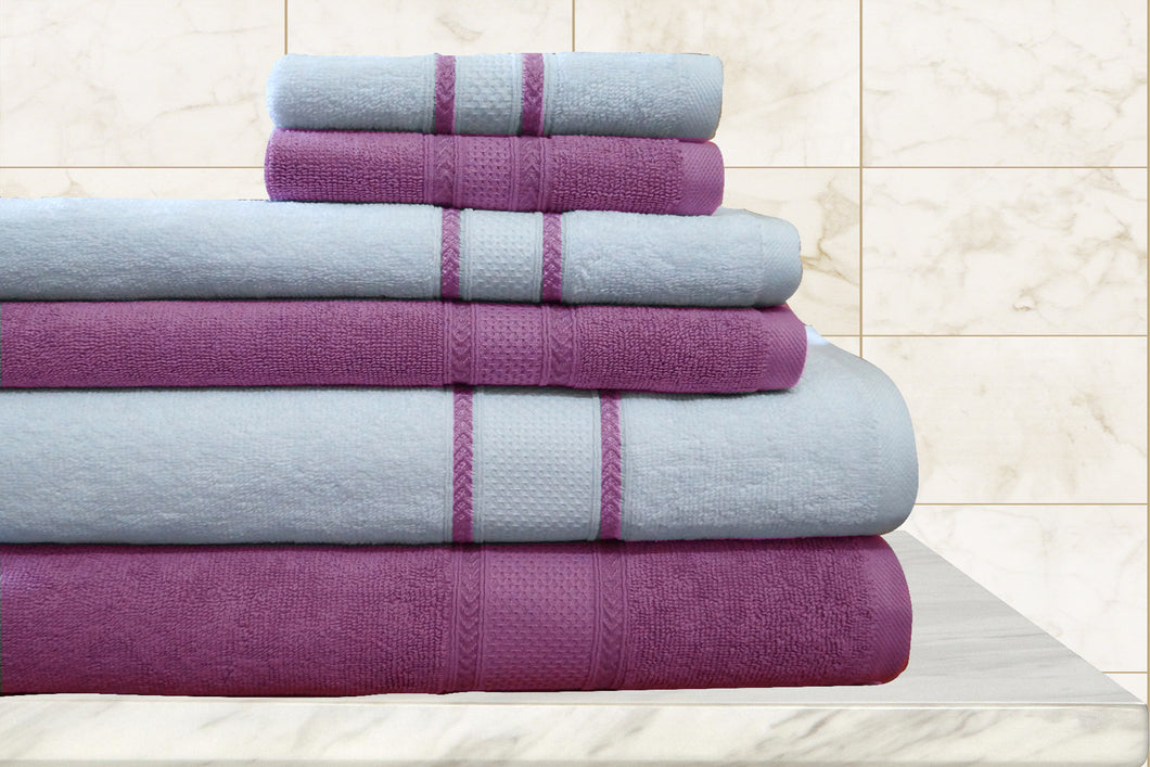 6 Piece Quick Dry Towel Set in Lavender