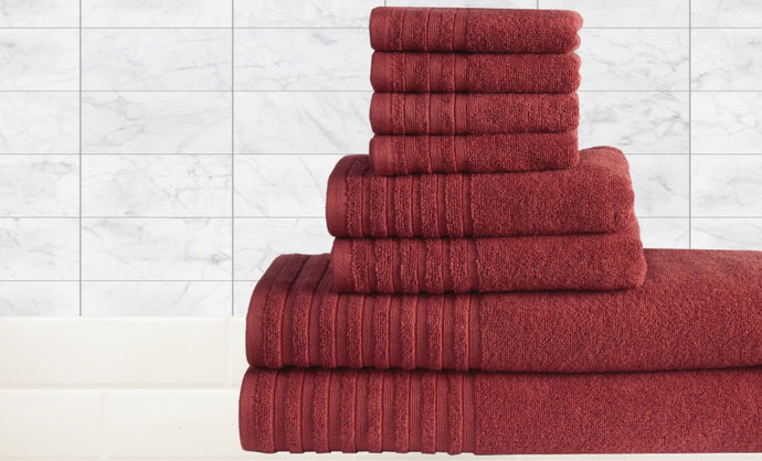 8 Piece Bath Towel set in Biking Red