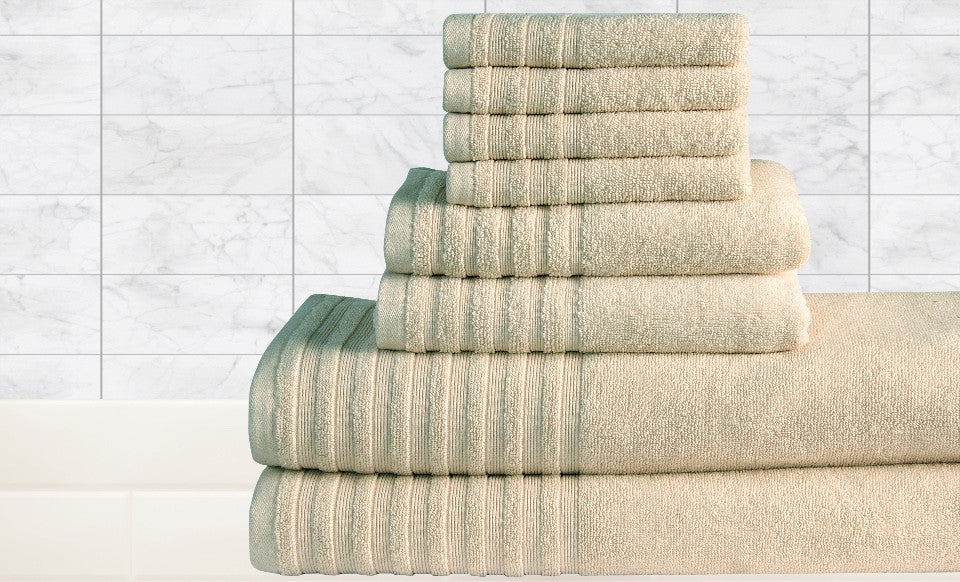 8 Piece Bath Towel set in Linen