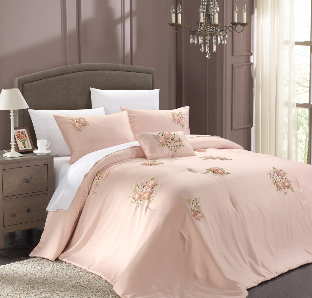 Chic Home Rossie 9-piece Bed in a Bag Comforter Set with 4-piece sheet set, King Size in Pink