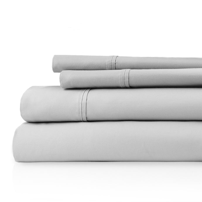 Capri 1200tc Cotton Sheets - Queen - 4pc in Silver