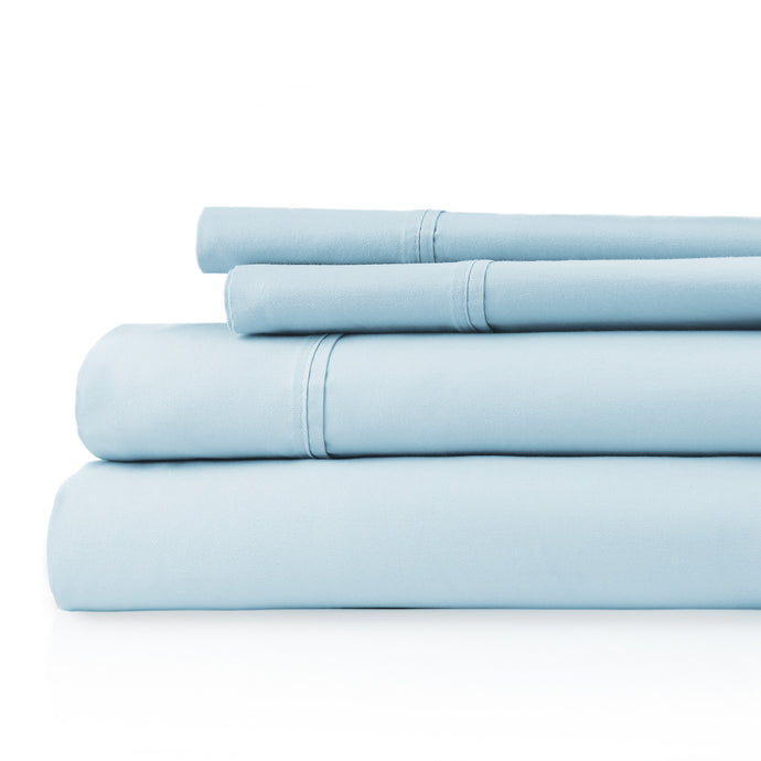 Capri 1200tc Cotton Sheets - Queen - 4pc in Sky Blue