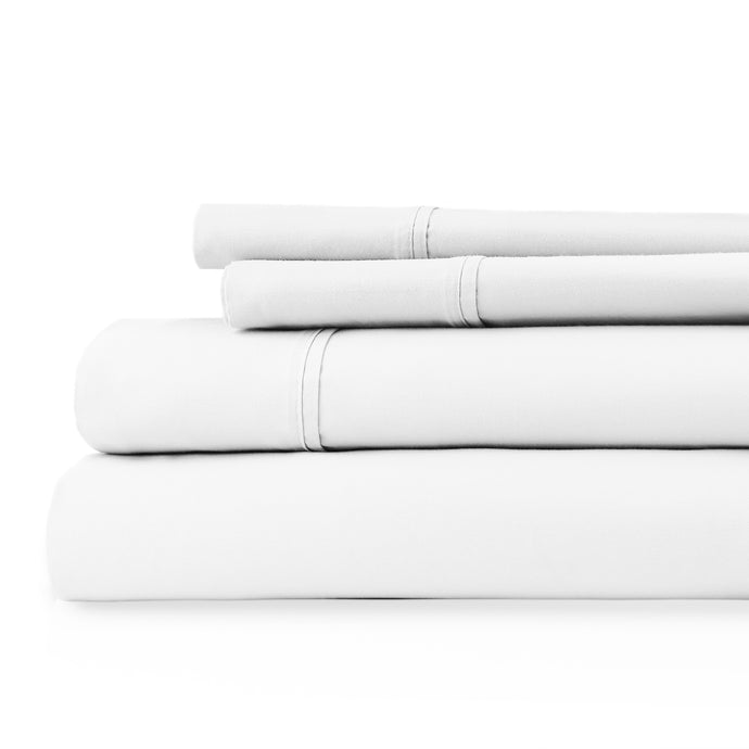 Capri 1200tc Cotton Sheets - Queen - 4pc in White