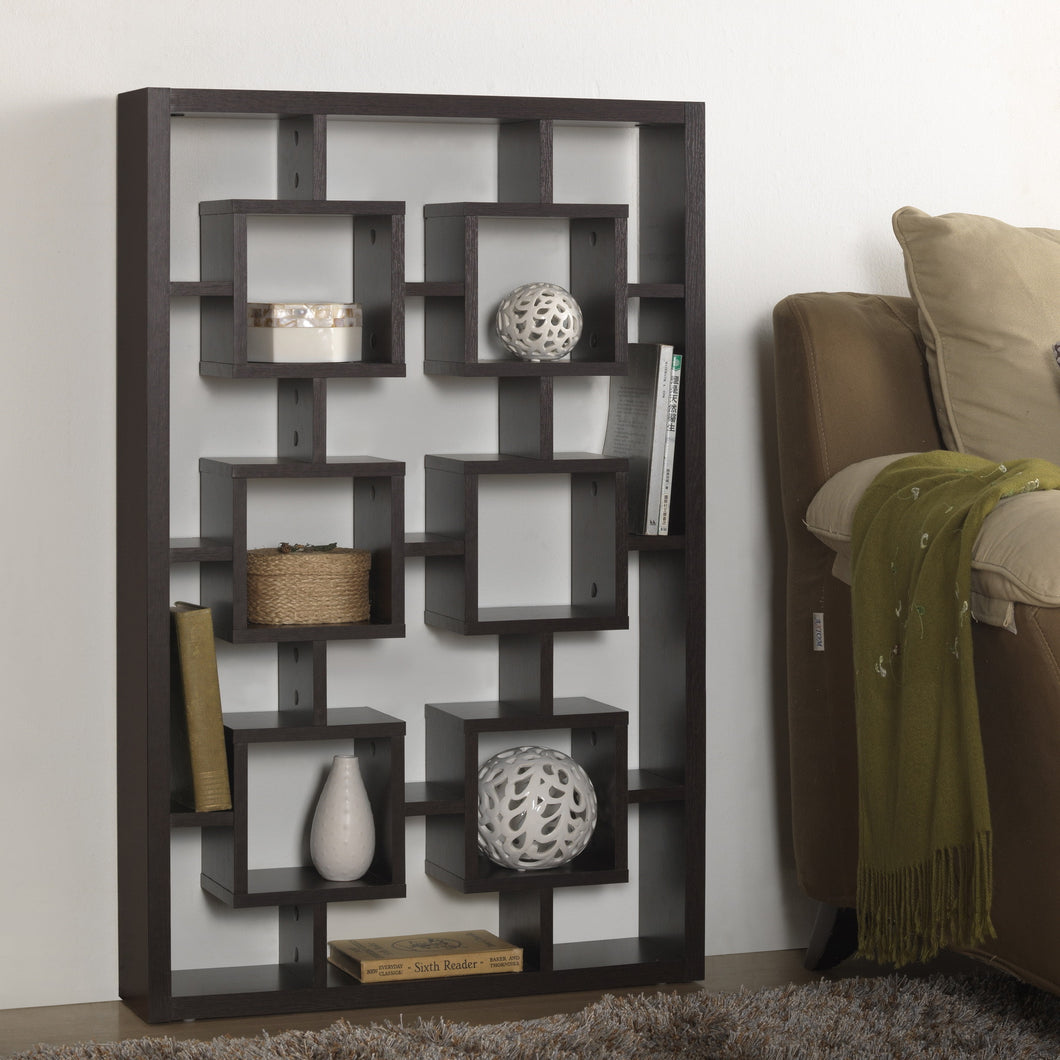 Baxton Studio Eyer Dark Brown Modern Display Shelf