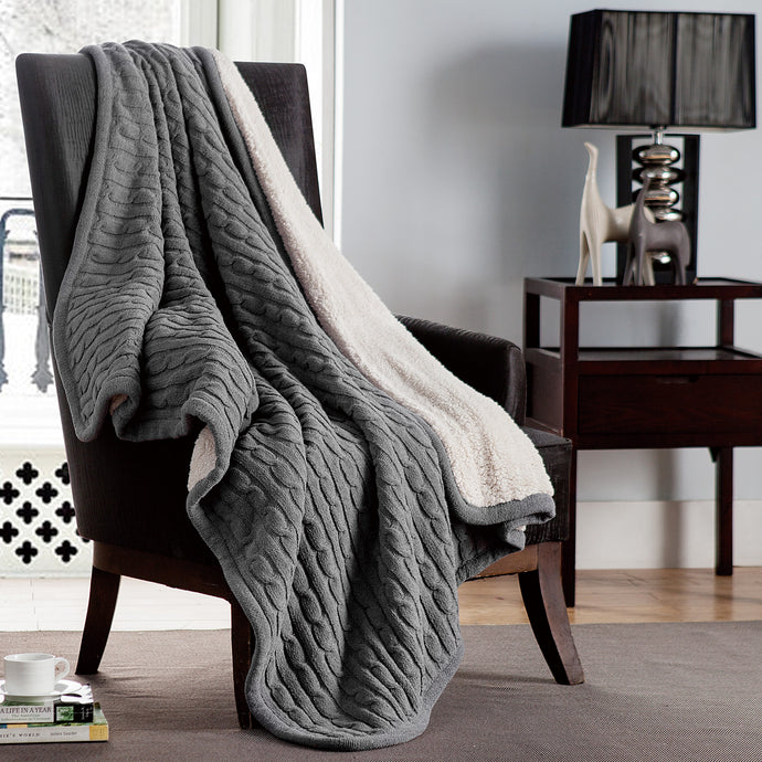 Denali Sweater Knit Sherpa In Gray