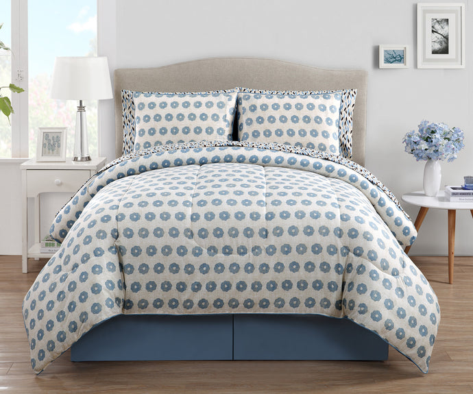 Delancey 10 Piece Bed In A Bag In King Blue