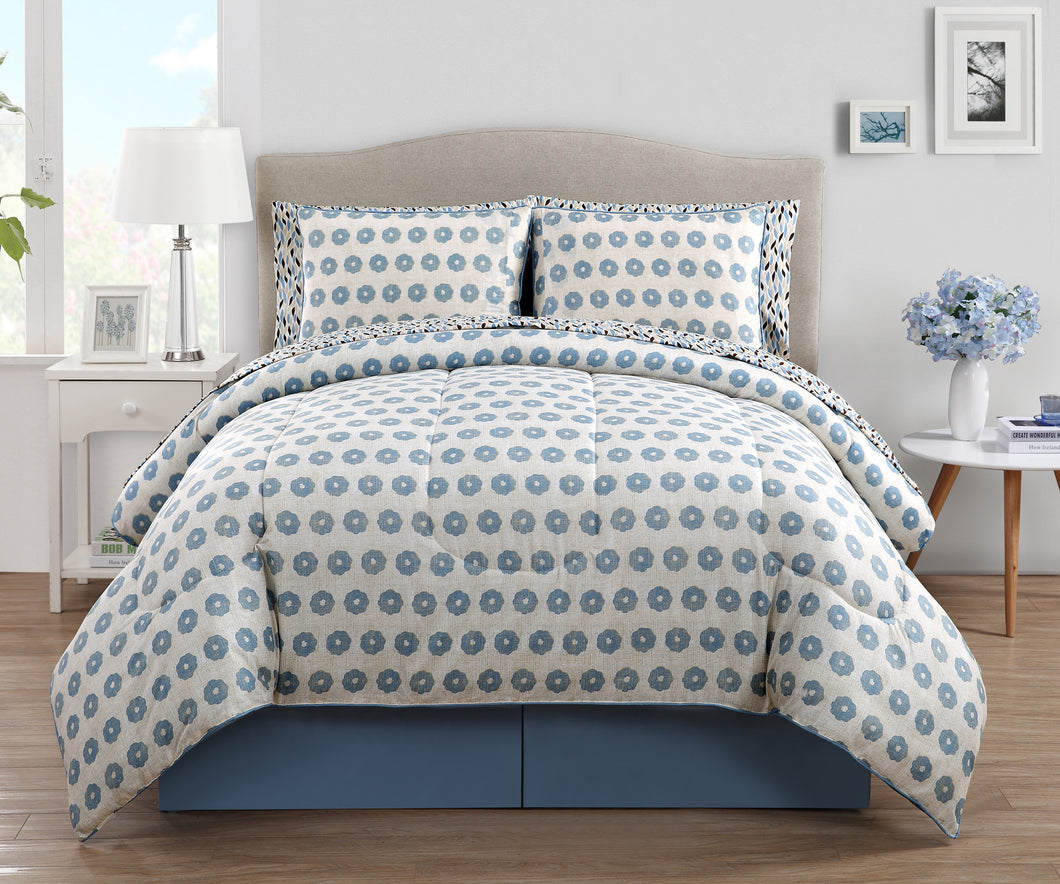 Delancey 10 Piece Bed In A Bag In King Blue