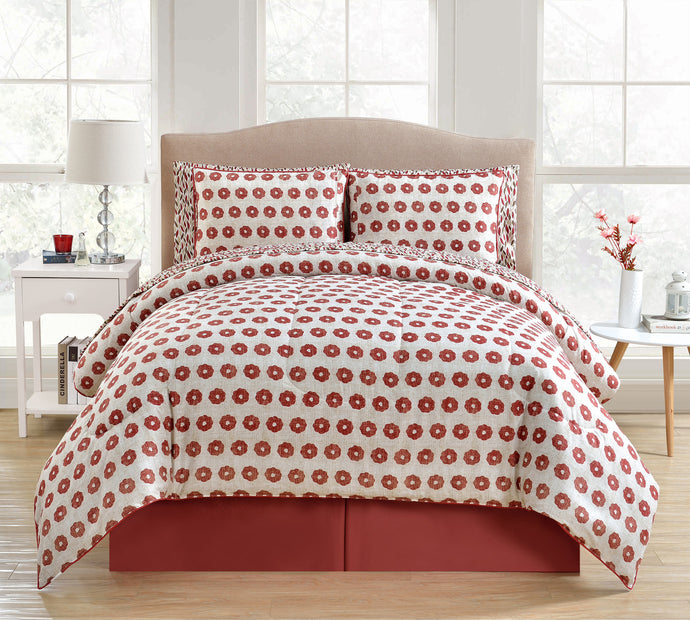 Delancey 10 Piece Bed In A Bag In King Red